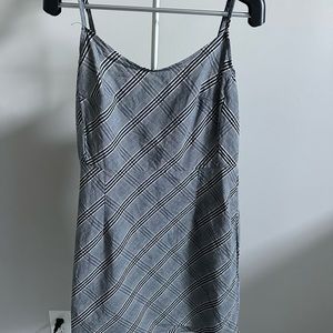 Black and white checked medium dress